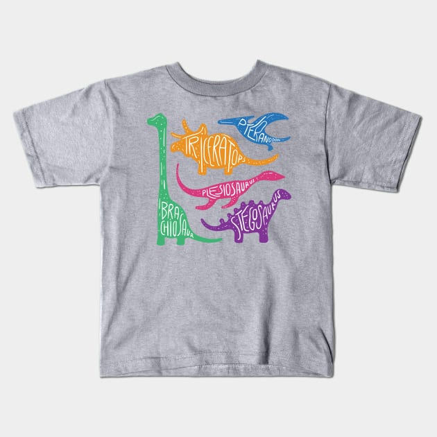 Dinosaurs Kids T-Shirt by RainbowAndJackson